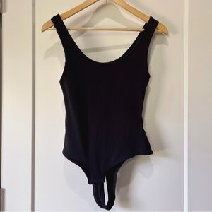 Madewell Tank Thong Bodysuit in black size S